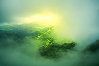 Beautiful view of green mountains at way to Mahabaleshwar, mahar